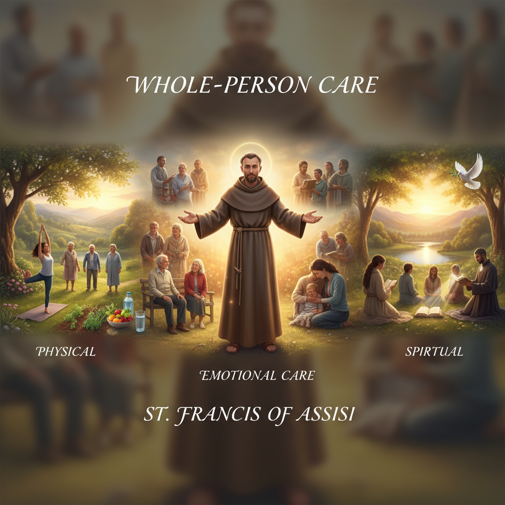 Whole-Person Care: physical, emotional, spiritual, featuring St. Francis of Assisi